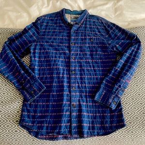 Modern amusement button down long sleeve shirt